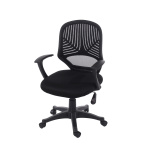 black fabric seat with black base