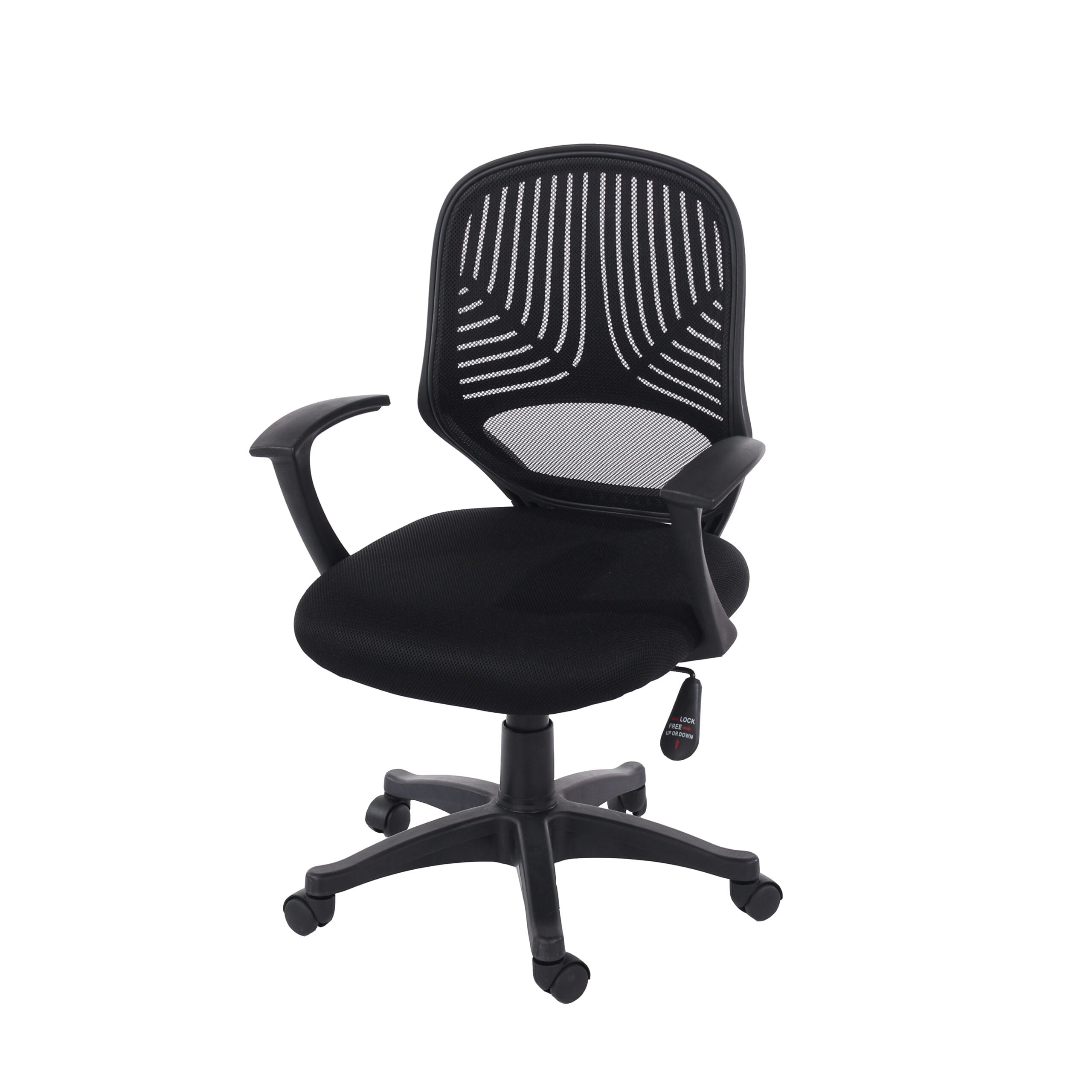 Lust home office chair in black mesh black fabric & black base