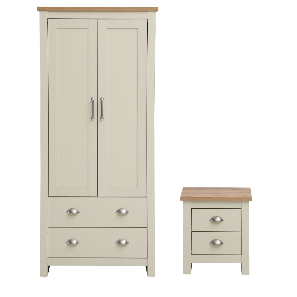 Cisnon Cream 2 Piece Set (2 Door Wardrobe