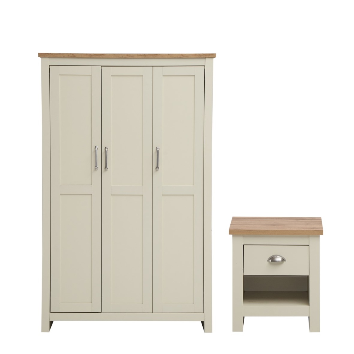 Cisnon Cream 2 Piece Set (3 Door Wardrobe