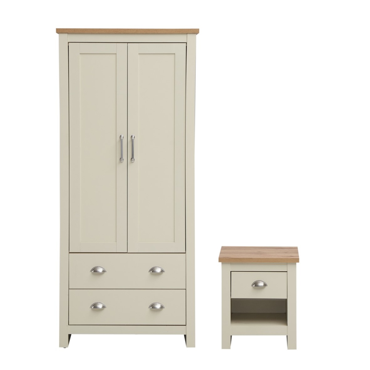 Cisnon Cream 2 Piece Set (2 Door Wardrobe