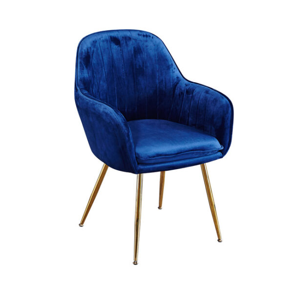 Lourd Chair Royal Blue Gold Legs (Pack Of 2)