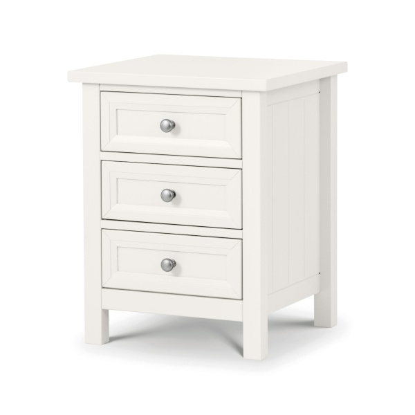 Marine 3 Drawer Bedside - Surf White