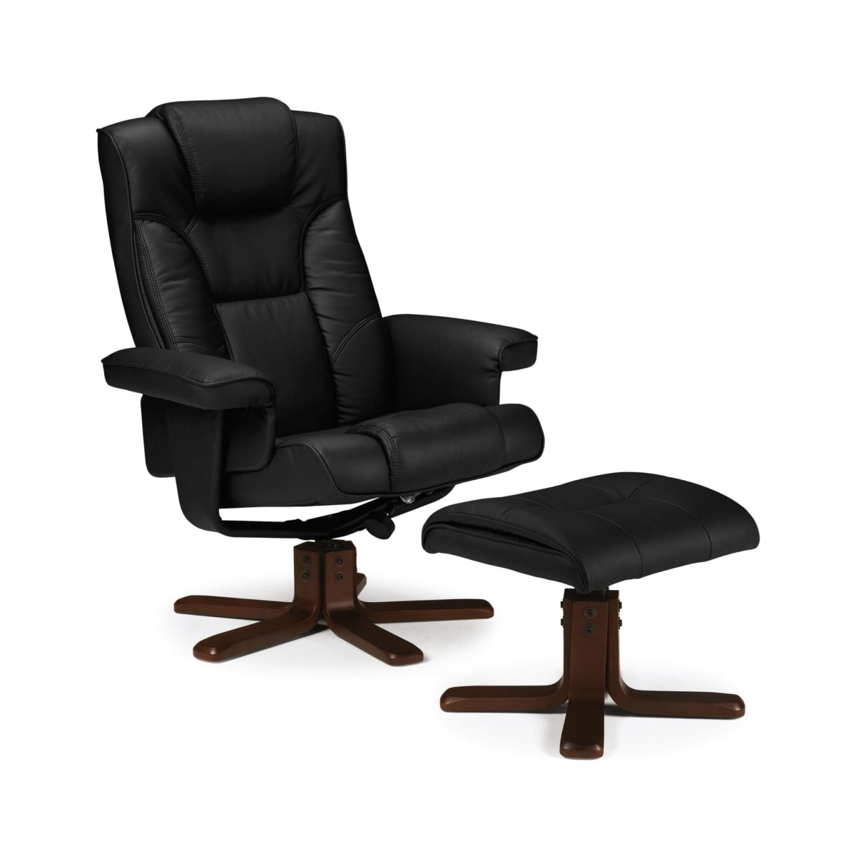 Camy Massage Recliner & Stool Black