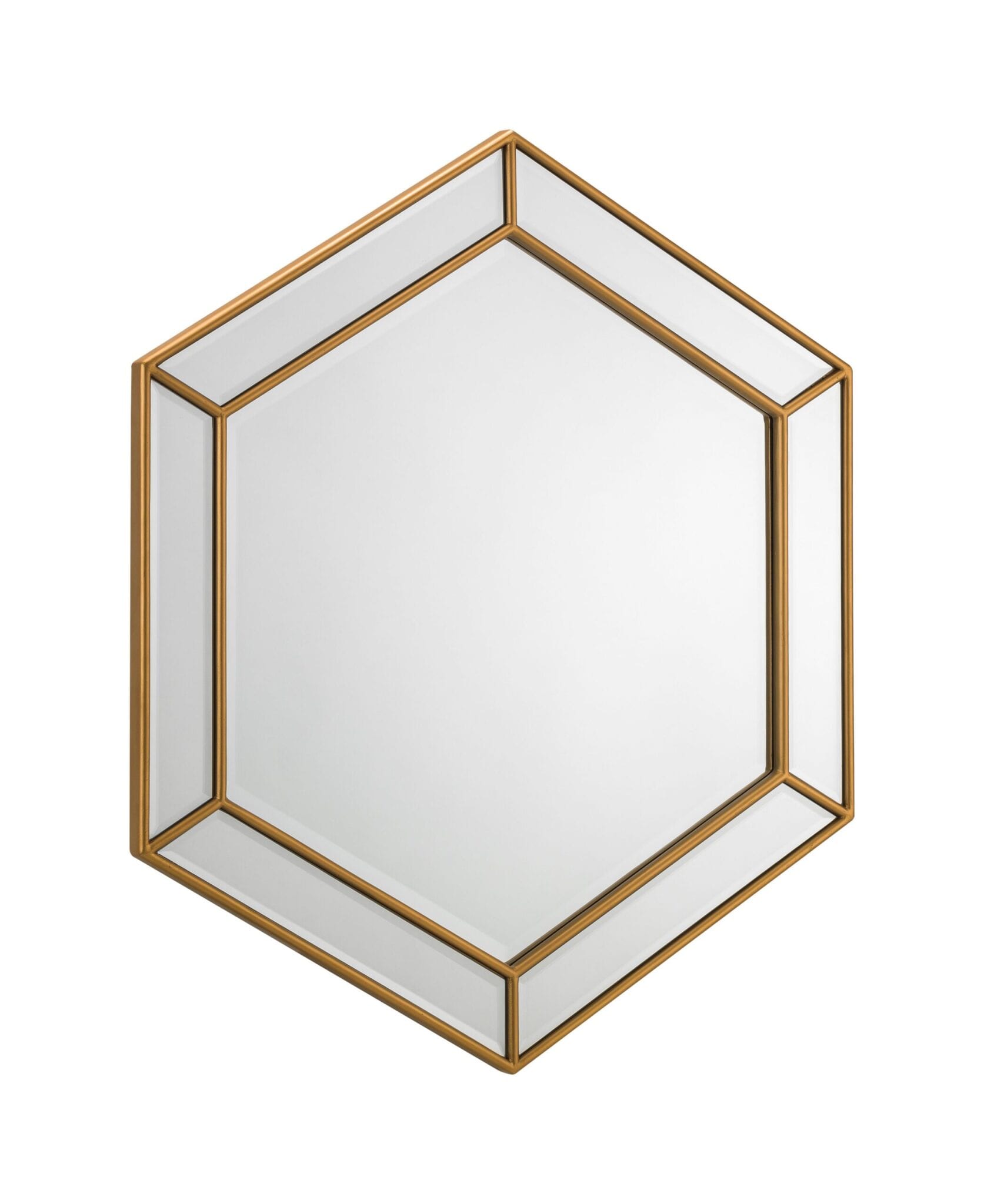 Parody Hexagonal Gold Wall Mirror