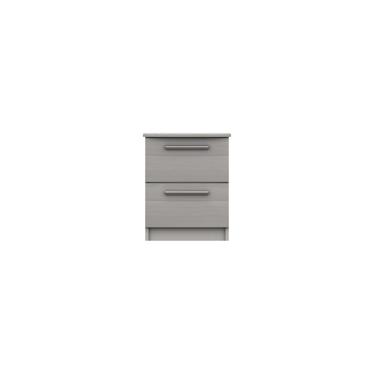 Midas Two Drawer Bedside Table - Light Grey Woodgrain