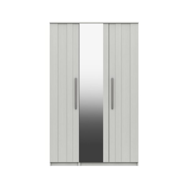 Midas Three Door Mirror Wardrobe - White Woodgrain