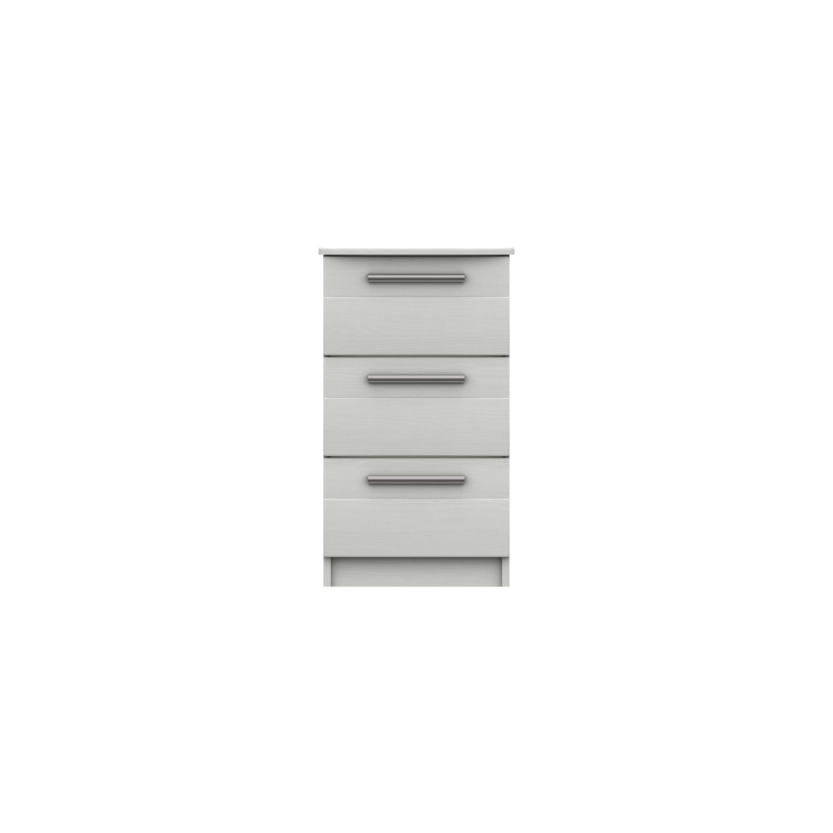 Midas Three Drawer Bedside Table - White Woodgrain