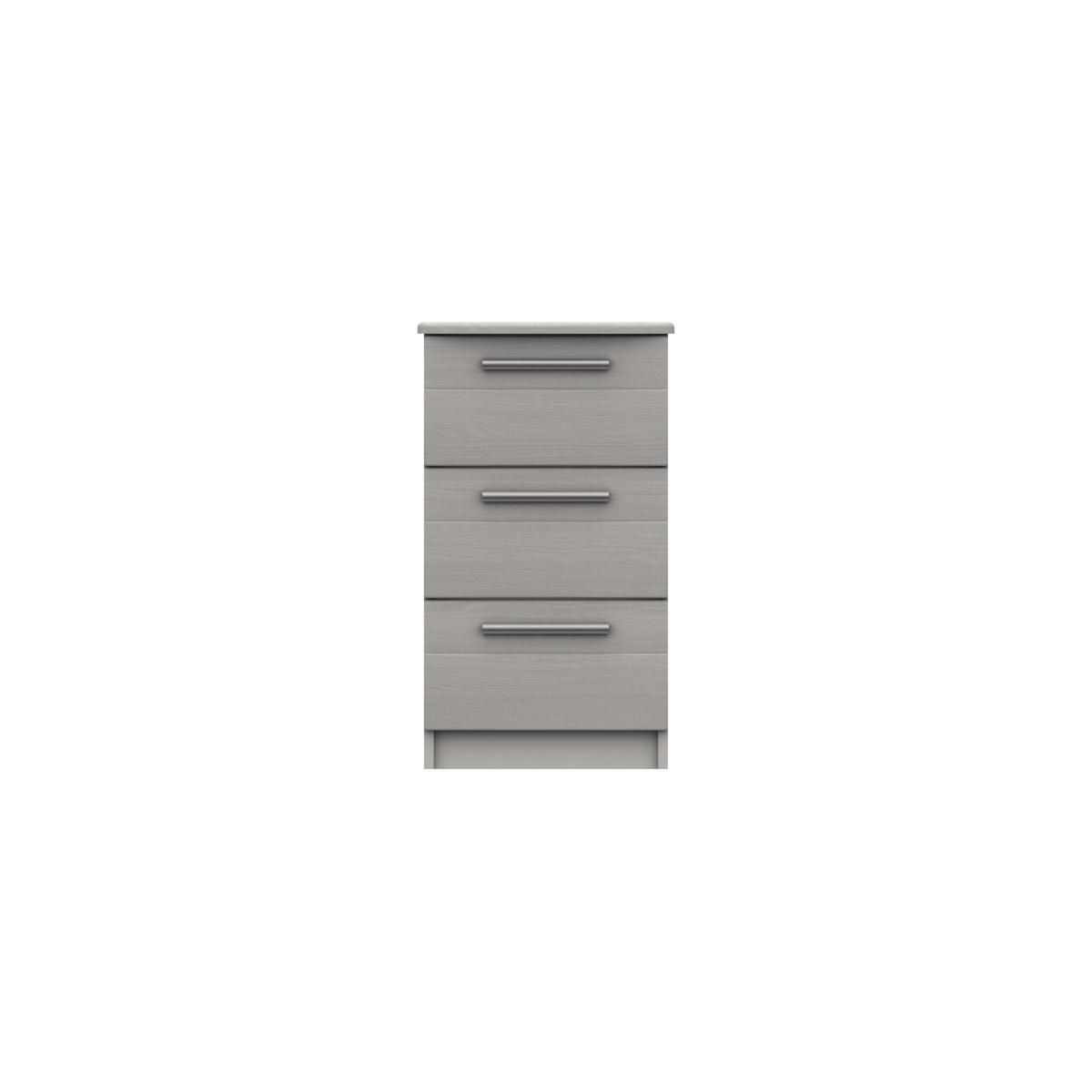 Midas Three Drawer Bedside Table - Light Grey Woodgrain