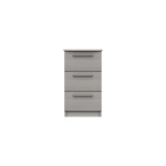 Midas Three Drawer Bedside Table - Light Grey Woodgrain