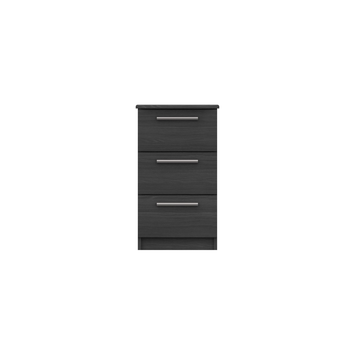 Midas Three Drawer Bedside Table - Graphite Woodgrain