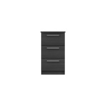 Midas Three Drawer Bedside Table - Graphite Woodgrain