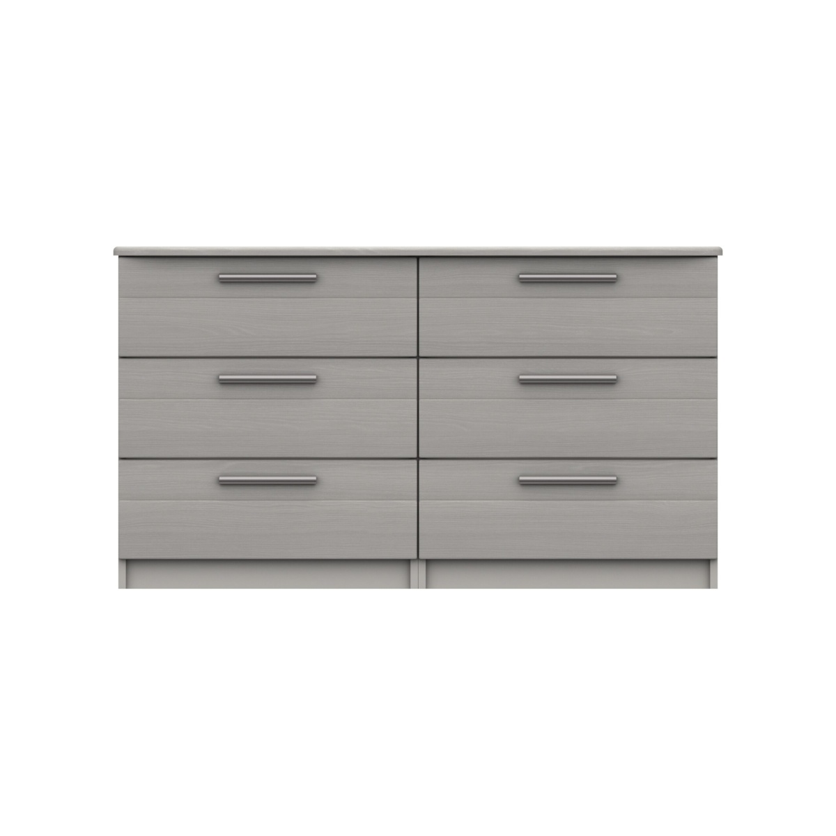 Midas Three Draw Double Chest - Light Grey Woodgrain