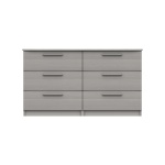 Midas Three Draw Double Chest - Light Grey Woodgrain