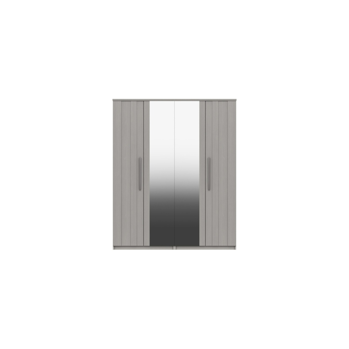 Midas Four Door Mirror Wardrobe - Light Grey Woodgrain