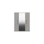 Midas Four Door Mirror Wardrobe - Light Grey Woodgrain