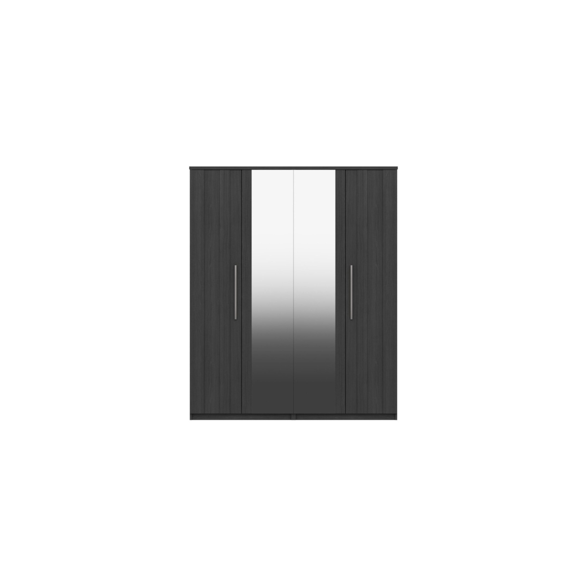 Midas Four Door Mirror Wardrobe - Graphite Woodgrain