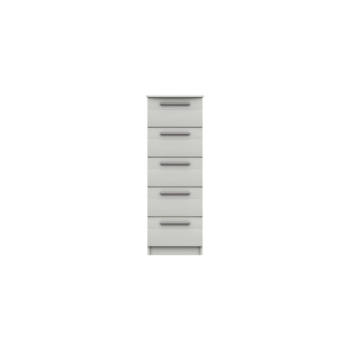 Midas Five Drawer Narrow Chest - White Woodgrain