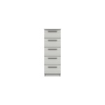 Midas Five Drawer Narrow Chest - White Woodgrain