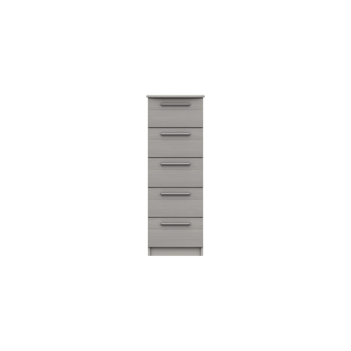 Midas Five Drawer Narrow Chest - Light Grey Woodgrain