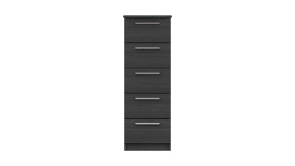 Midas Five Drawer Narrow Chest - Graphite Woodgrain