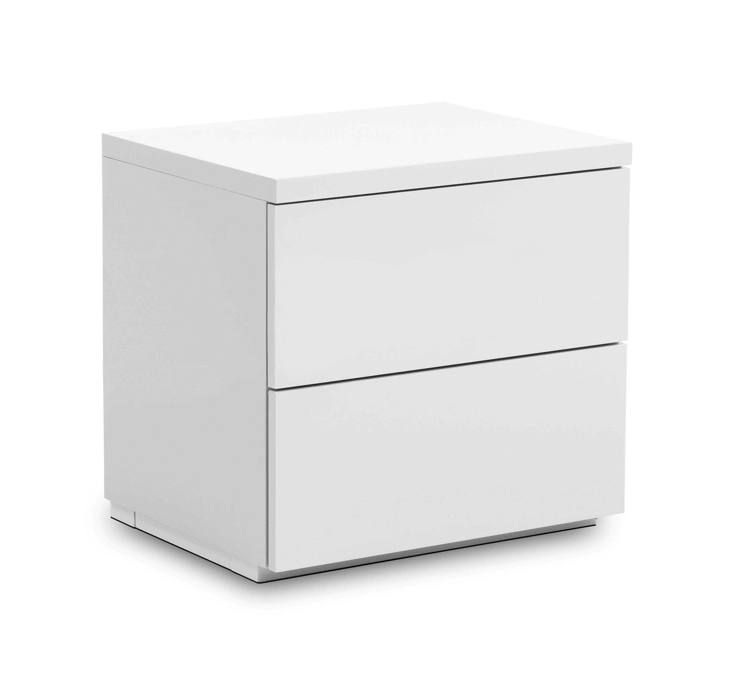 Quebec 2 Draw Bedside - White Gloss