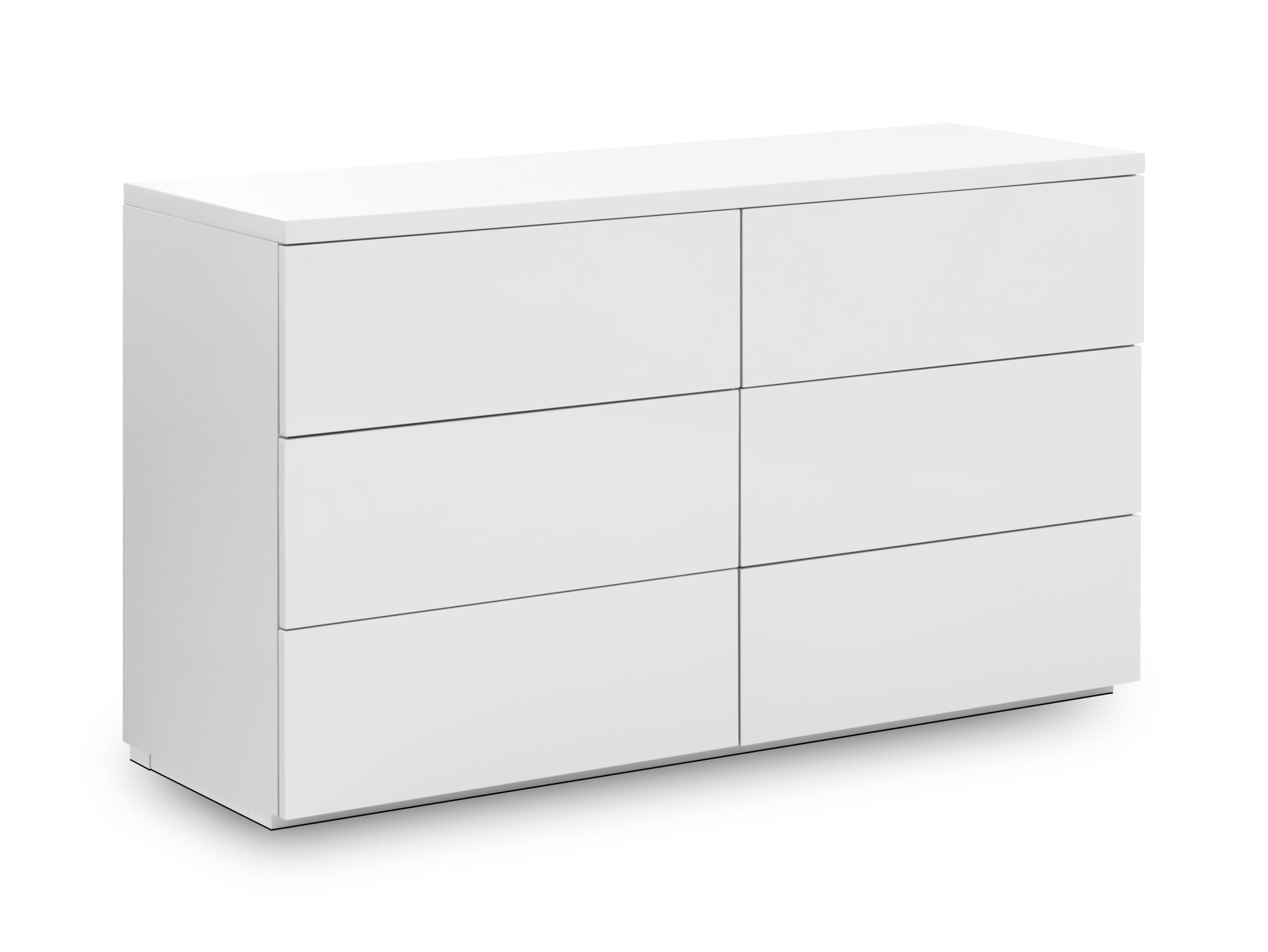 Quebec 6 Drw Wide Chest - White Gloss