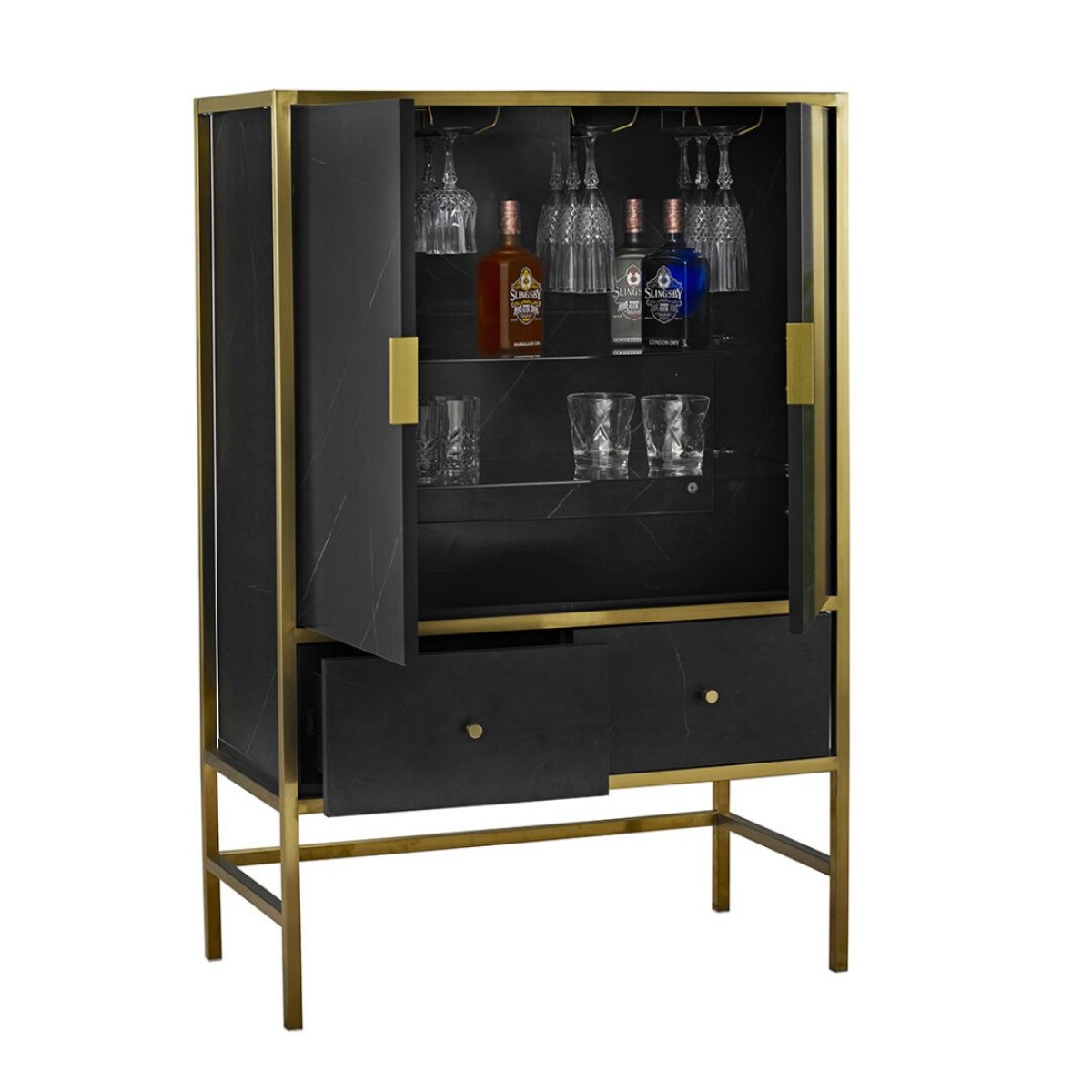 Milano Drinks Cabinet Black