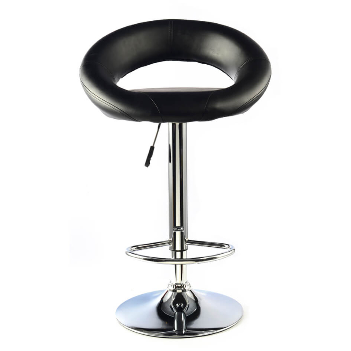 Furrai Bar Stool PU Chrome & Black (2s)