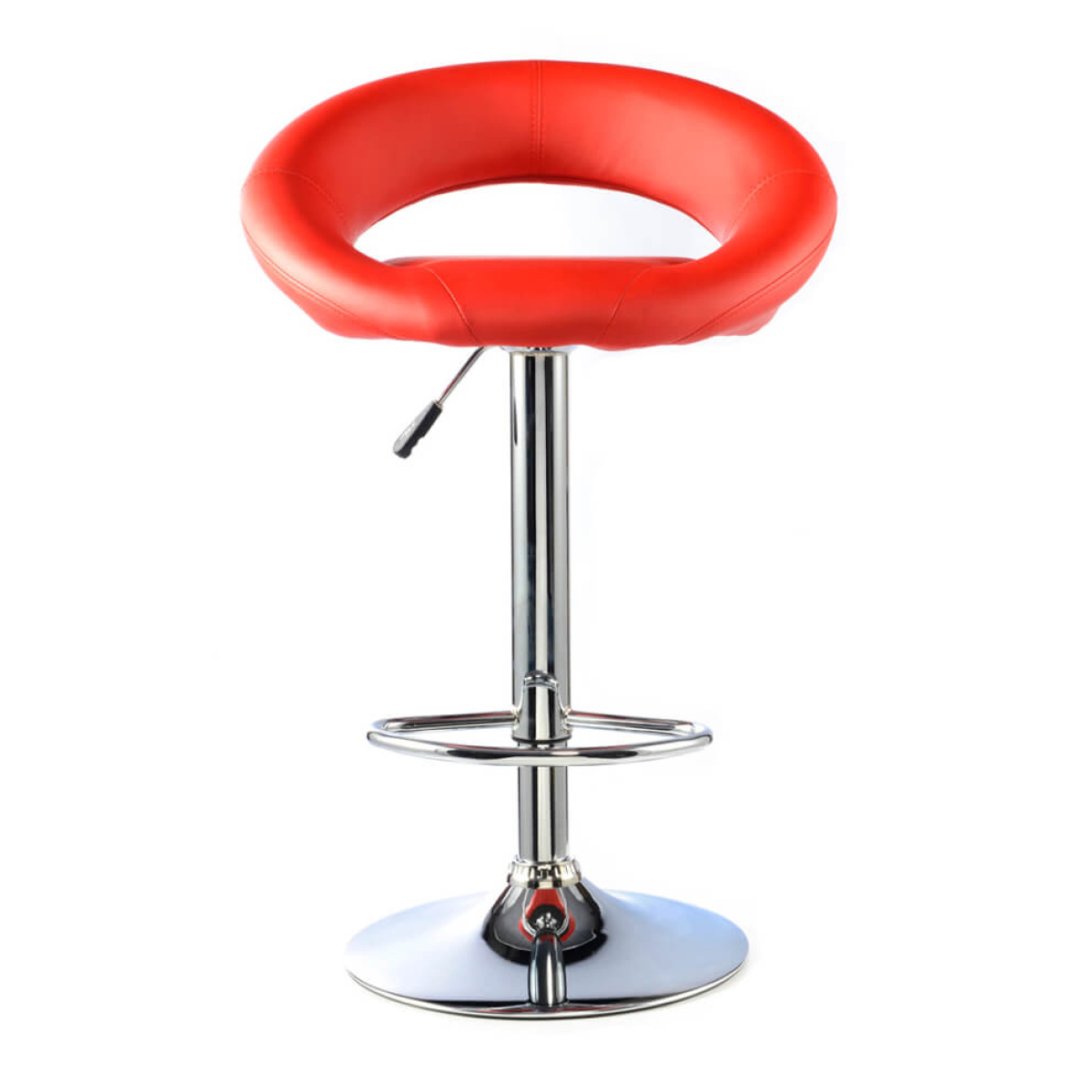 Furrai  Bar Stool PU Chrome & Red (2s)