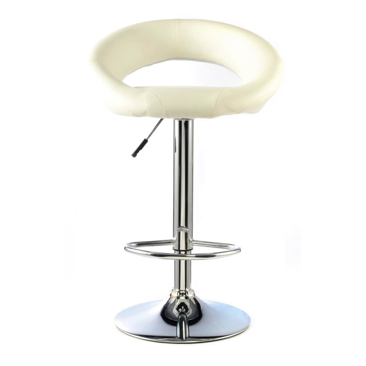 Furrai  Bar Stool PU Chrome & White (2s)