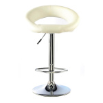 Furrai  Bar Stool PU Chrome & White (2s)