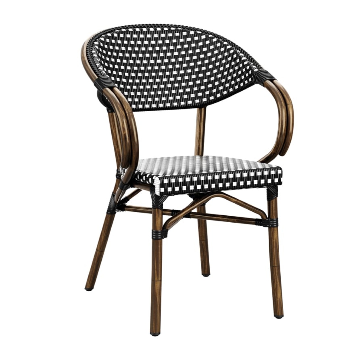 Parlance Stacking Armchair - Nero & Black Weave