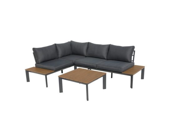 Yelop Modern Corner Set With Reclining Back. In Aluminium Frame And Polywood Finish