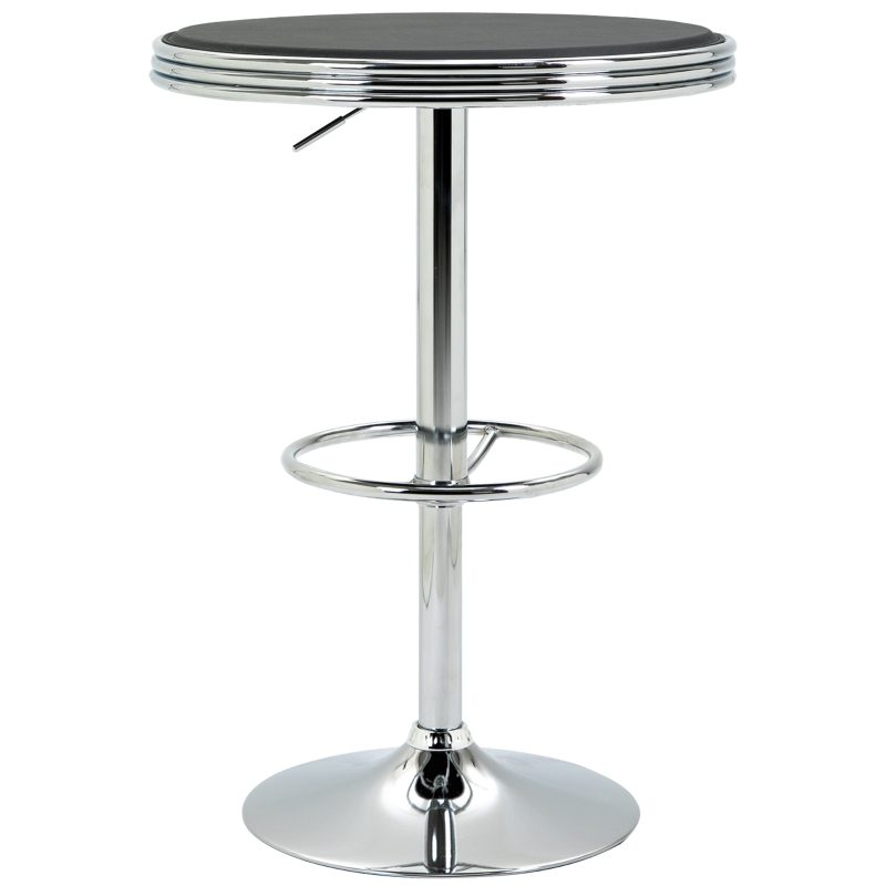 Height Adjustable Pub Table Bar Poseur Table Tabletop With Footrest