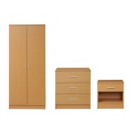 Riosta 3 Piece Bedroom Set 3 Drawer Beech