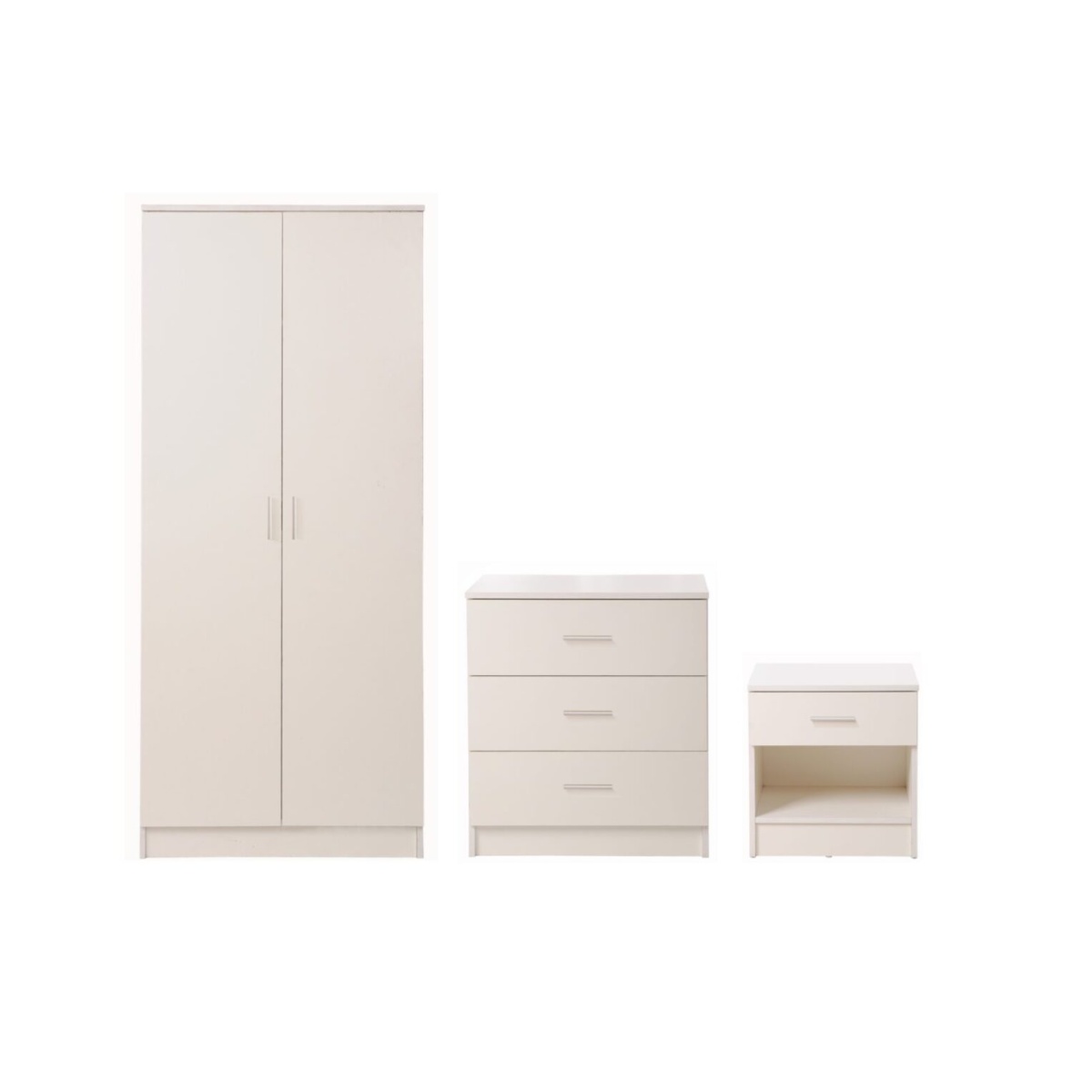 Riosta 3 Piece Bedroom Set 3 Drawer White