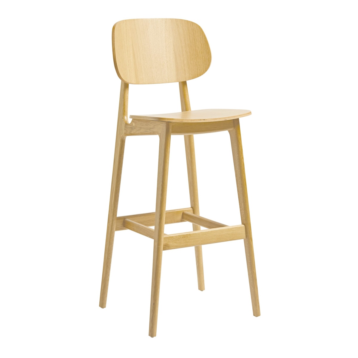 Rail Bar Stool - Oak