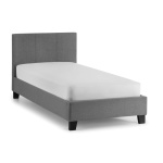 Doyle Light Grey Linen Bed 90Cm