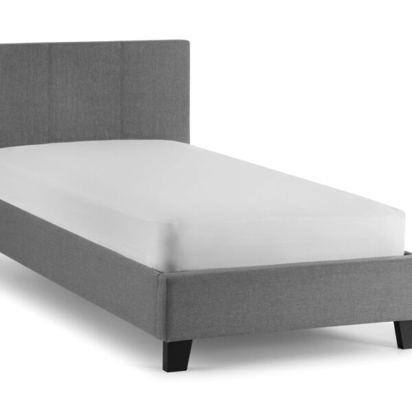 Doyle Light Grey Linen Bed 90Cm