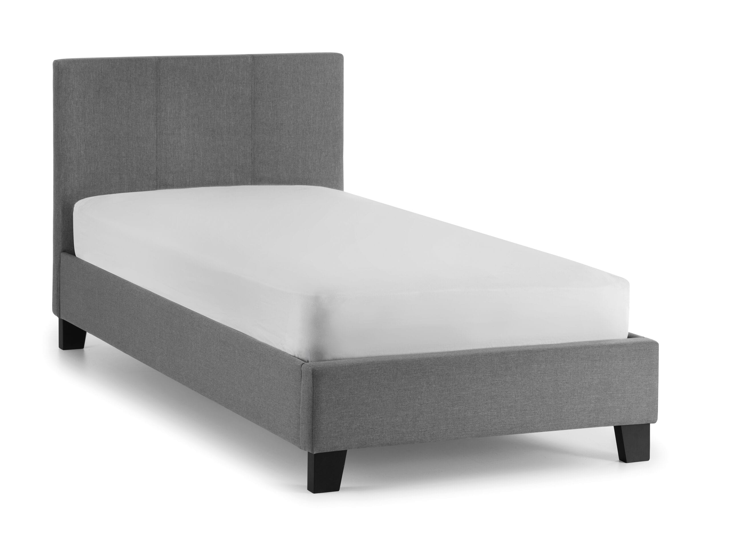 Doyle Light Grey Linen Bed 90Cm