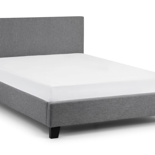 Doyle Light Grey Linen Bed 150Cm