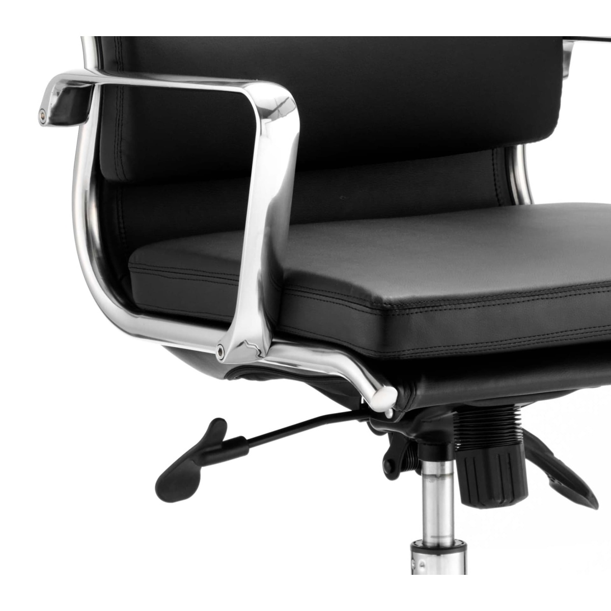 Sava Executive Black Bonded Leather Medium Arms