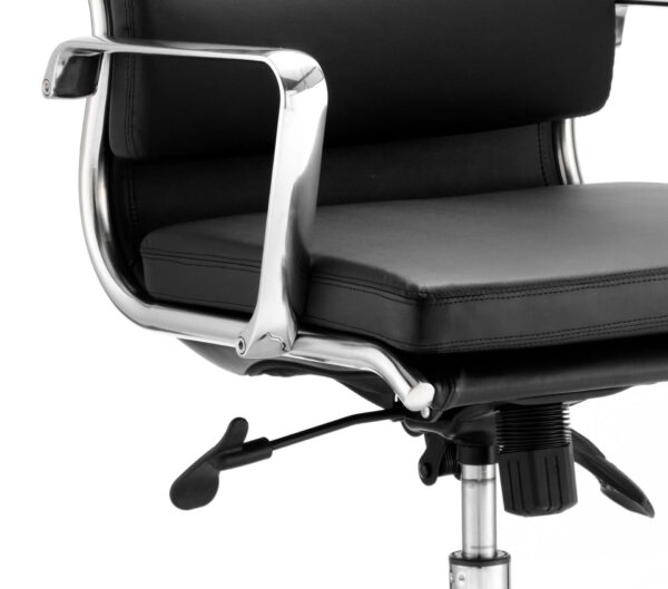 Sava Executive Black Bonded Leather Medium Arms