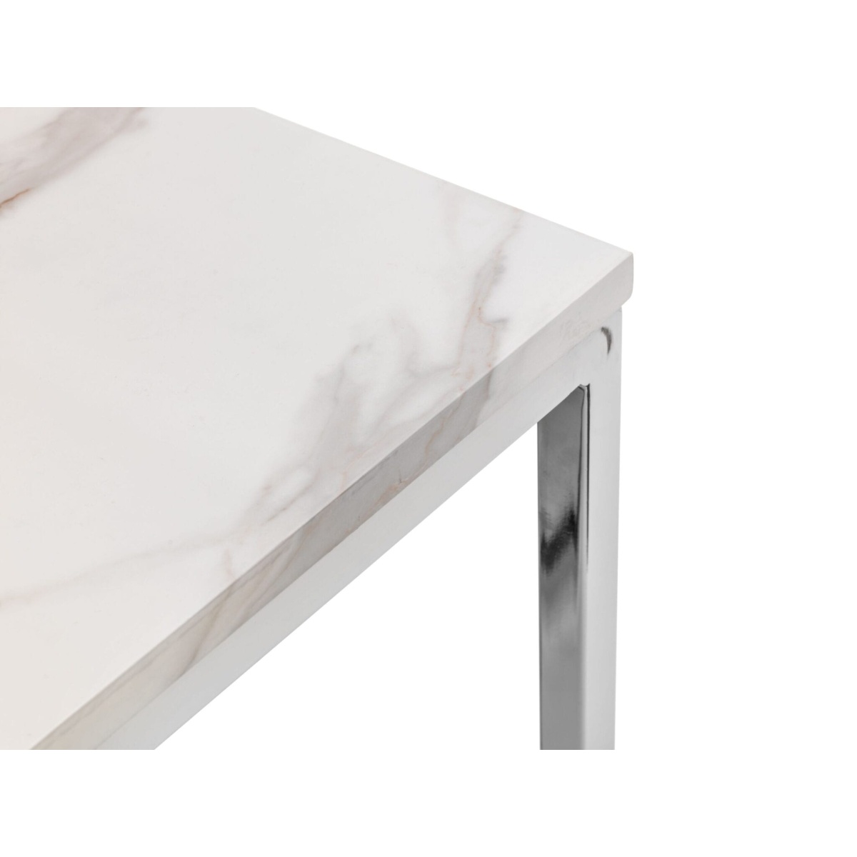 Visco Marble Top Lamp Table - White Marble