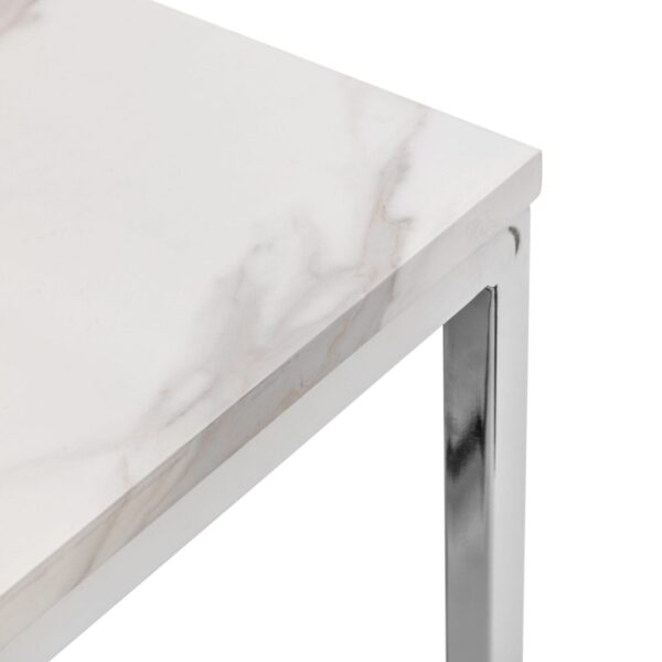 Visco Marble Top Lamp Table - White Marble