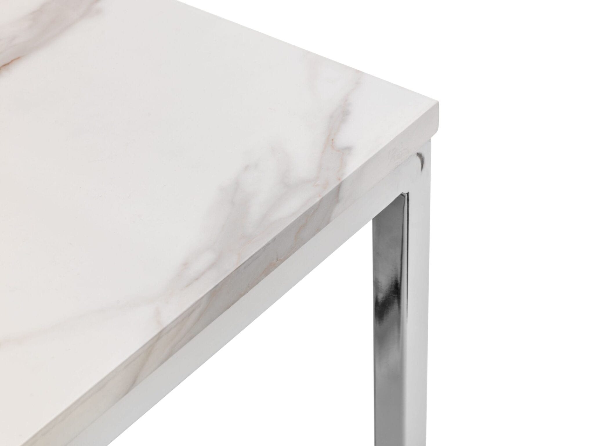 Visco Marble Top Lamp Table - White Marble