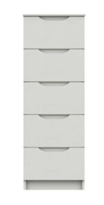 Sinata Gloss 5 Drawer Narrow Chest Fully Assembled