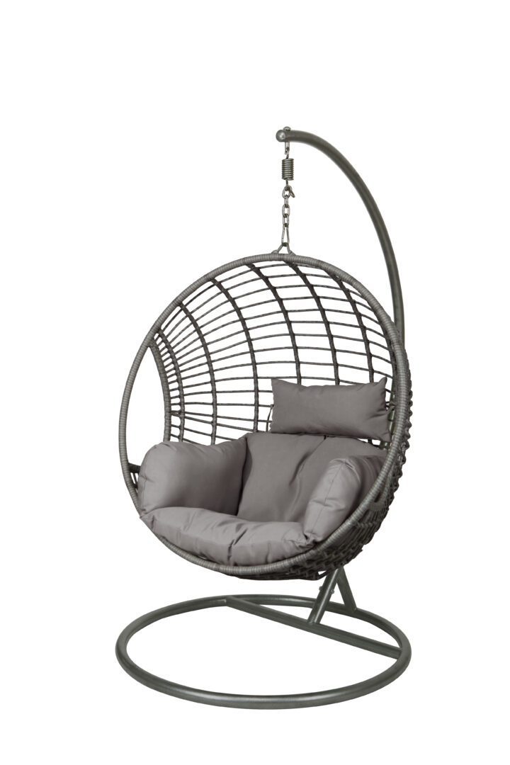 Henno Single Hanging Egg Chair In Grey