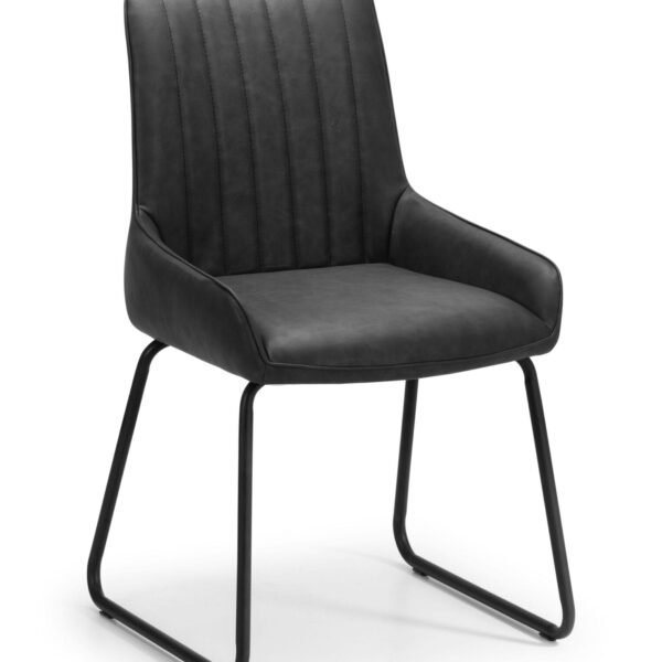 Ludo Chair Antique Black Faux Leather